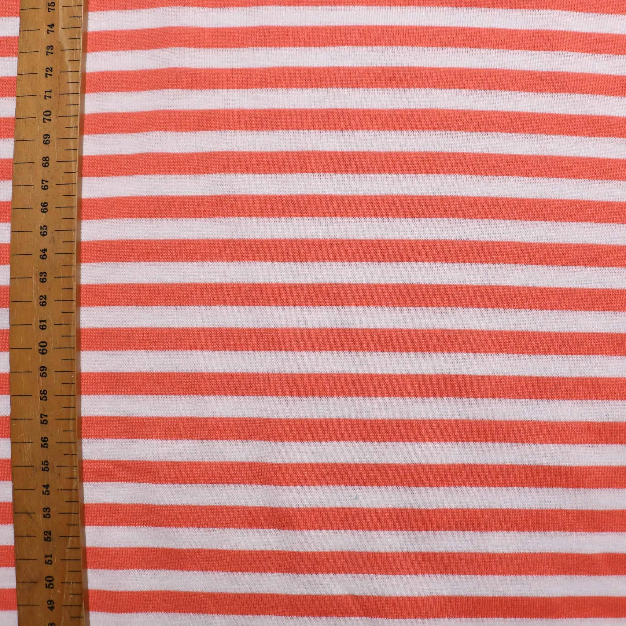 Jersey Fabric - Coral, off-white