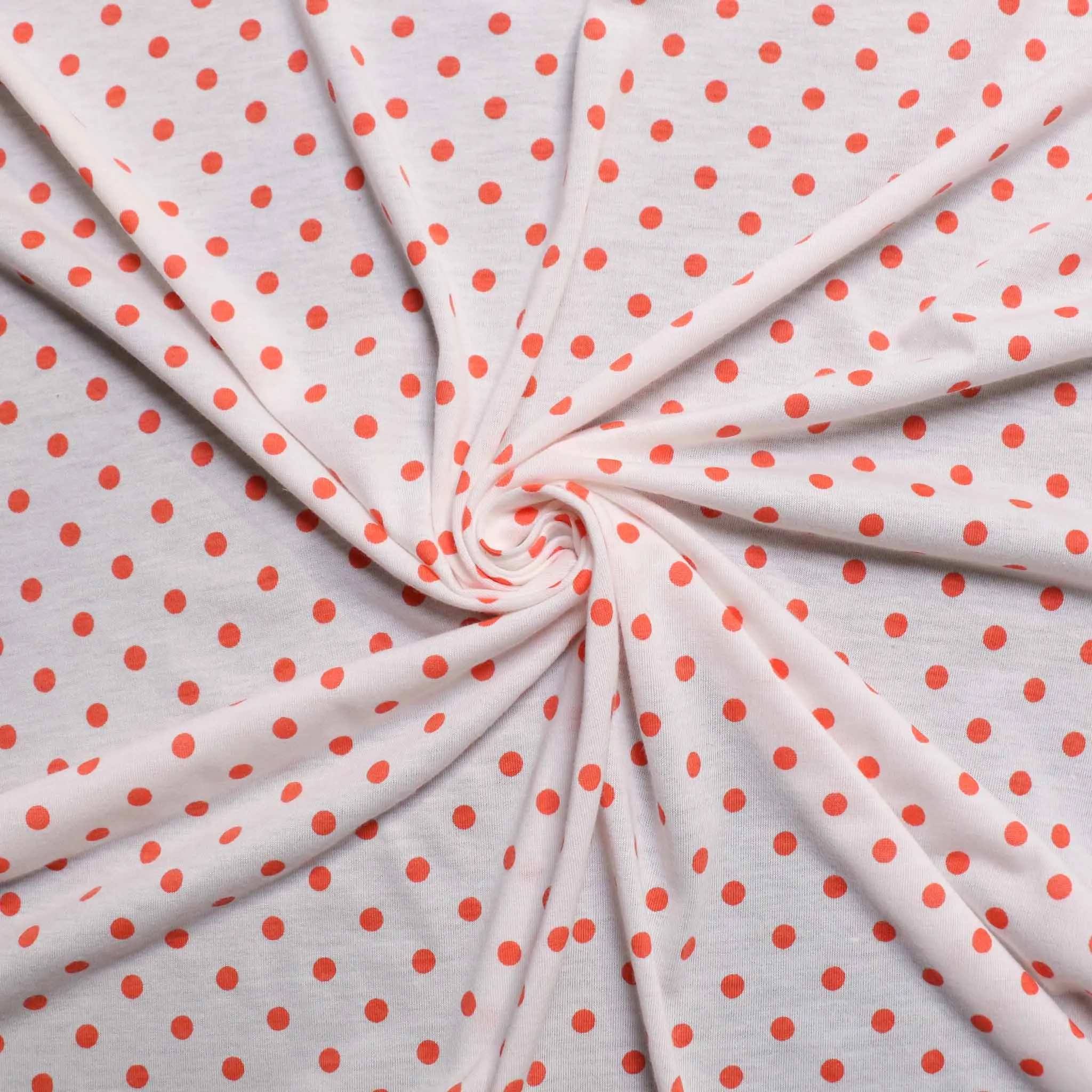 Jersey Fabric - Coral, off-white