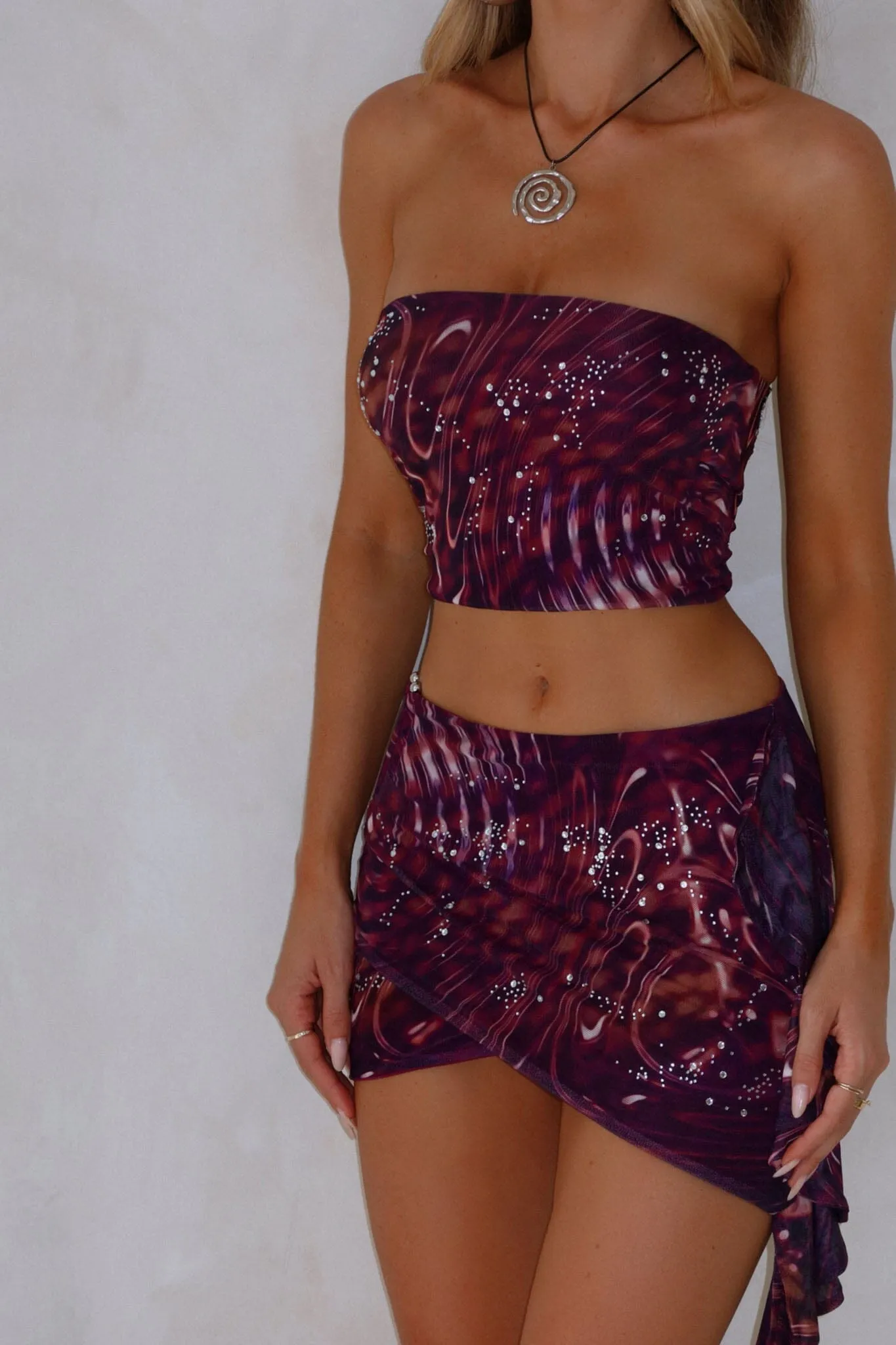 KAMALA MINI SKIRT COSMIC CHROME