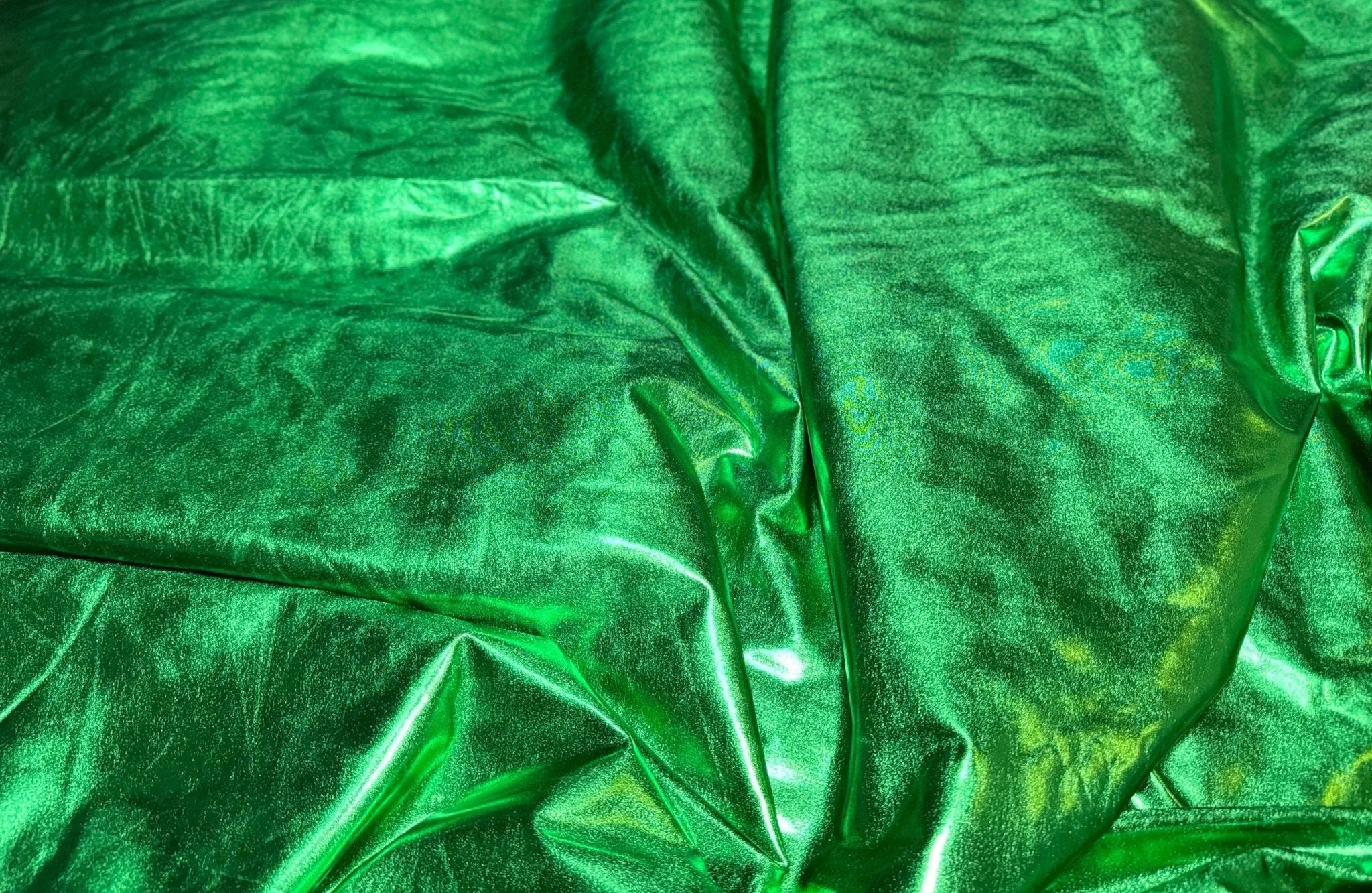 Kelly Green Metallic Lame Spandex Fabric