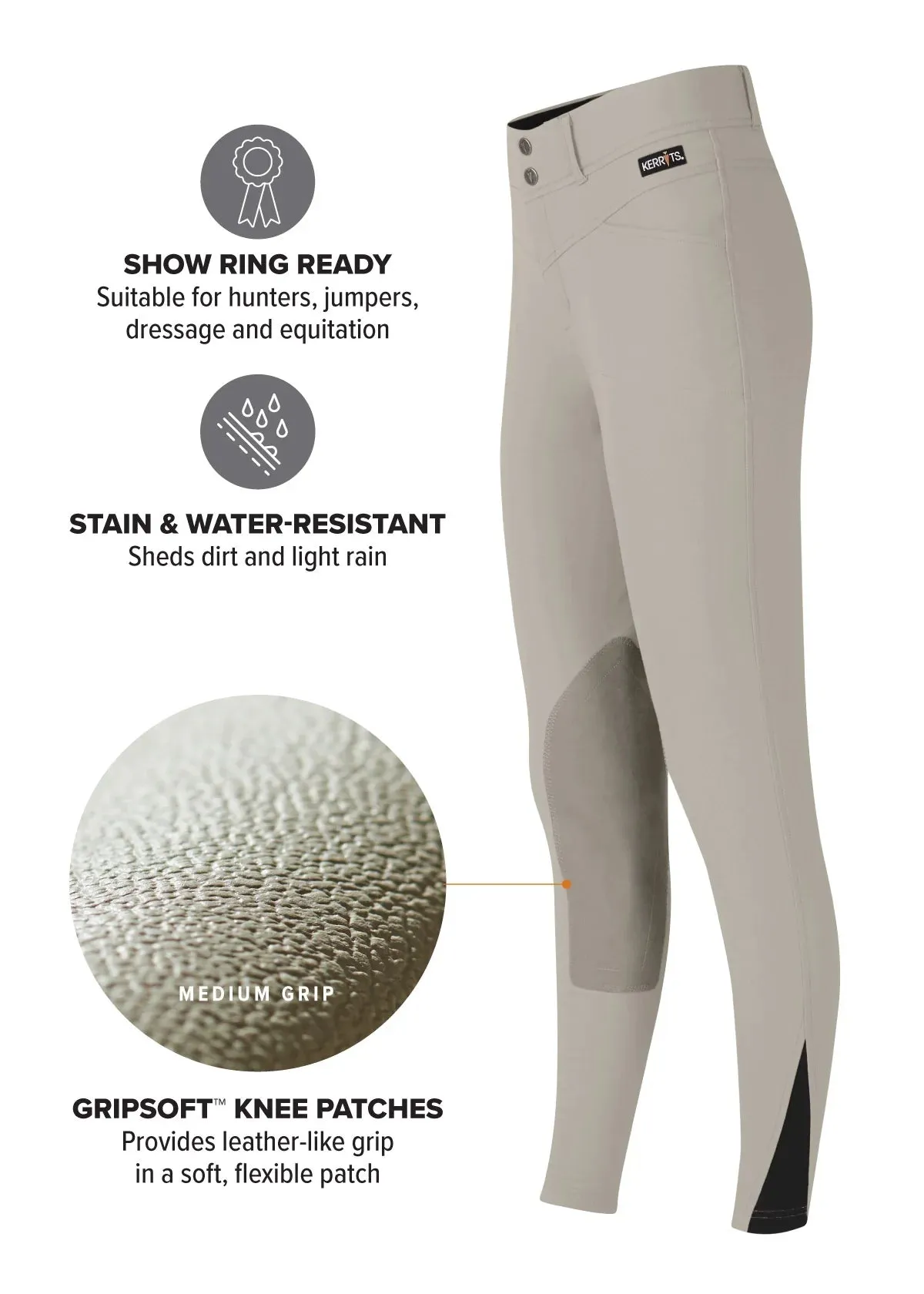 Kerrits Kids Crossover II Knee Patch Breech