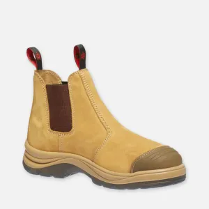 KING GEE TRADIE GUSSET STEEL CAP SAFETY BOOTS WITH SCUFF CAP
