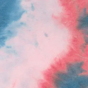 Knit Tie Dye - Red/coral/Indigo - $11.49/yd