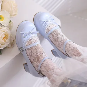 Lace Lolita Jk Bow Chunky Shoes