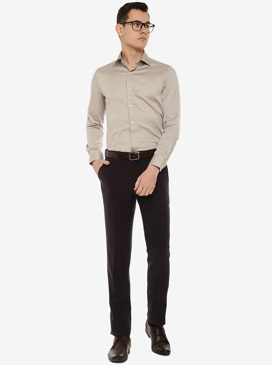 Light Grey Solid Slim Fit Party Wear Shirt | Wyre