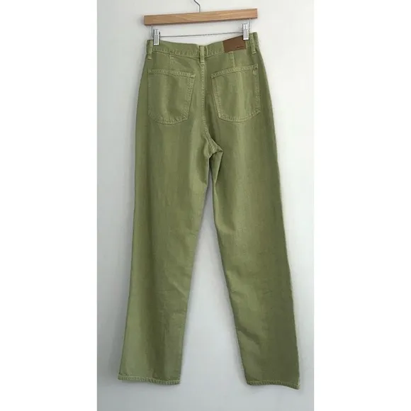Madewell Baggy Straight Jeans: Garment-Dyed Edition in Artichoke