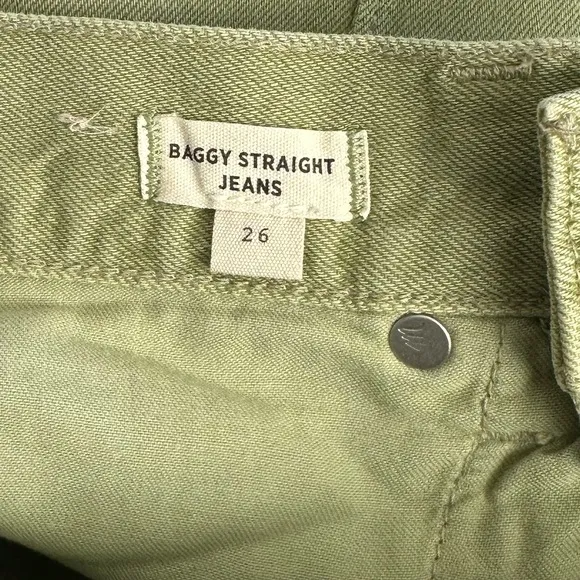 Madewell Baggy Straight Jeans: Garment-Dyed Edition in Artichoke