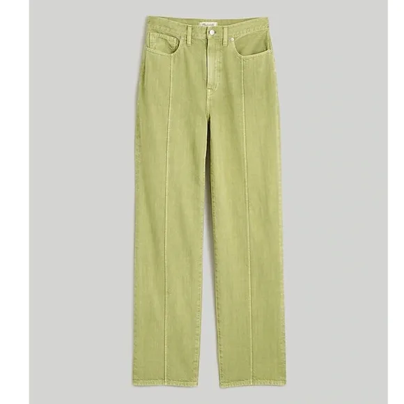 Madewell Baggy Straight Jeans: Garment-Dyed Edition in Artichoke