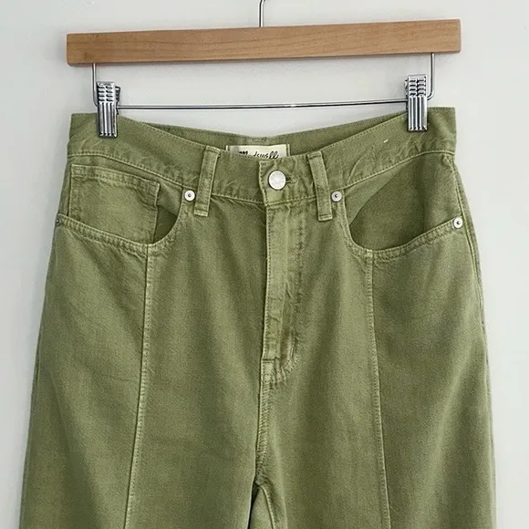 Madewell Baggy Straight Jeans: Garment-Dyed Edition in Artichoke
