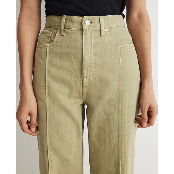 Madewell Baggy Straight Jeans: Garment-Dyed Edition in Artichoke