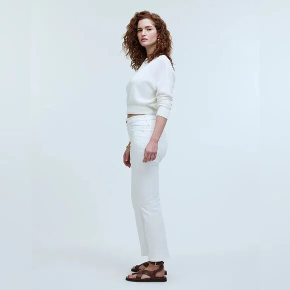 Madewell NWT Curvy Kick Out Crop Jeans Size 29 in Pure White