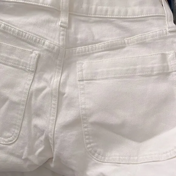 Madewell NWT Perfect Vintage Wide Leg Jeans Size 25 Patch Pocket Edition | White