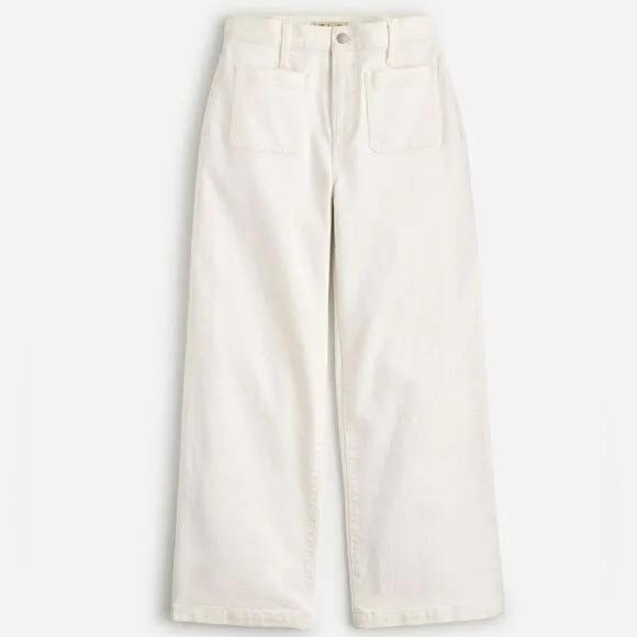 Madewell NWT Perfect Vintage Wide Leg Jeans Size 25 Patch Pocket Edition | White