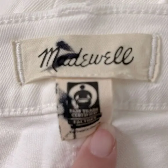 Madewell NWT Perfect Vintage Wide Leg Jeans Size 25 Patch Pocket Edition | White