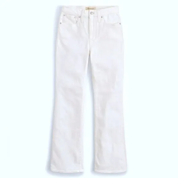 Madewell NWT Tall Kick Out Crop Jeans Size 26T in Pure White