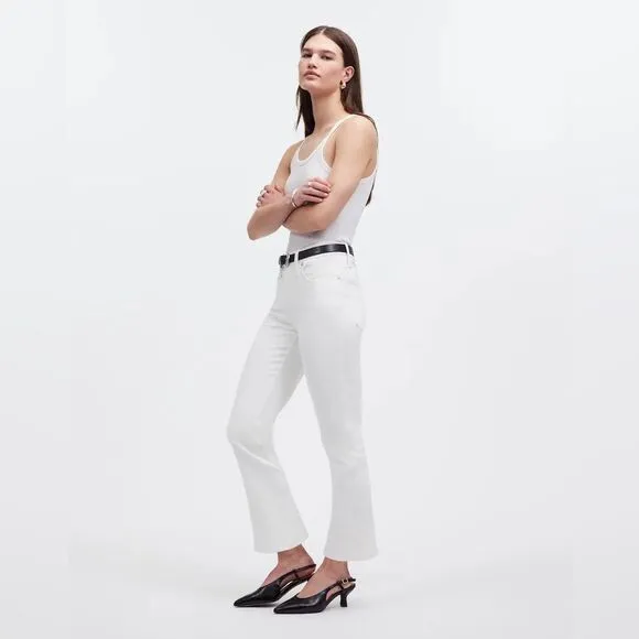 Madewell NWT Tall Kick Out Crop Jeans Size 26T in Pure White