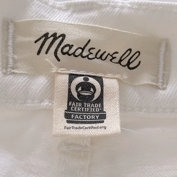 Madewell NWT The 90s Straight Crop Jeans Size 25 in Tile White | High Rise