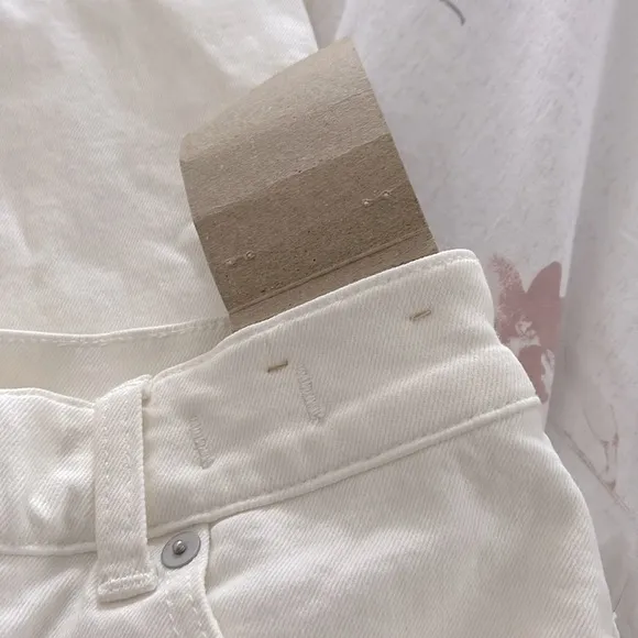 Madewell NWT The 90s Straight Crop Jeans Size 25 in Tile White | High Rise