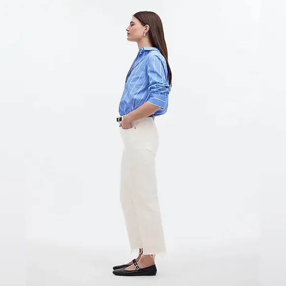 Madewell NWT The 90s Straight Crop Jeans Size 25 in Tile White | High Rise