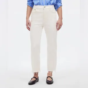 Madewell NWT The 90s Straight Crop Jeans Size 25 in Tile White | High Rise