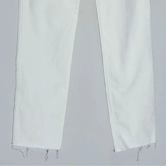 Madewell NWT The Perfect Vintage Jeans Size 25 in Tile White | Raw Hems