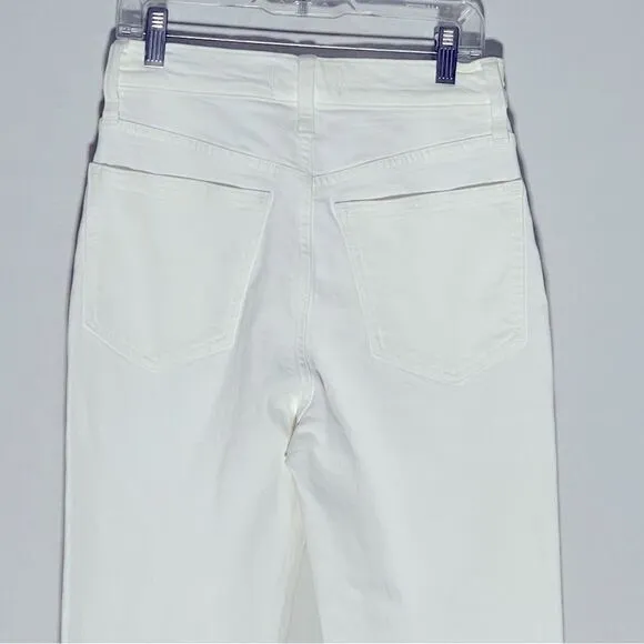 Madewell NWT The Perfect Vintage Jeans Size 25 in Tile White | Raw Hems
