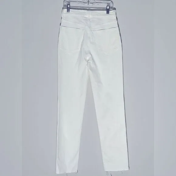 Madewell NWT The Perfect Vintage Jeans Size 25 in Tile White | Raw Hems