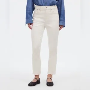 Madewell NWT The Perfect Vintage Jeans Size 25 in Tile White | Raw Hems