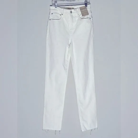 Madewell NWT The Perfect Vintage Jeans Size 25 in Tile White | Raw Hems