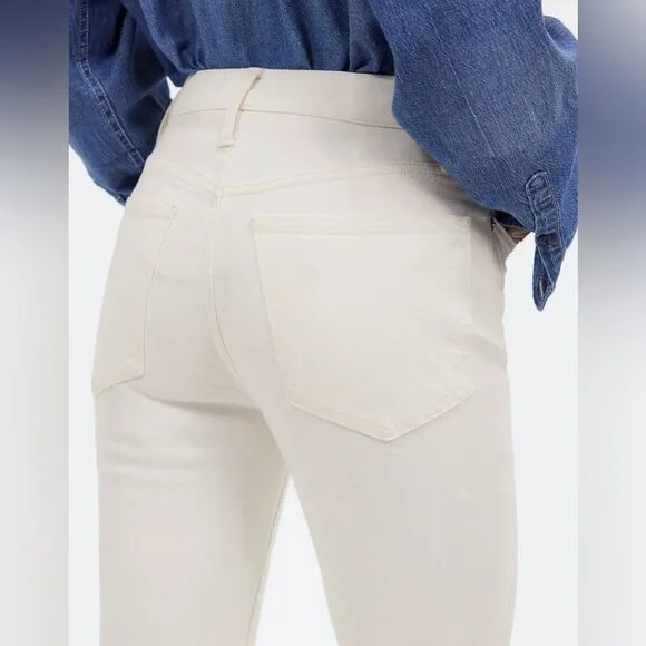 Madewell NWT The Perfect Vintage Jeans Size 25 in Tile White | Raw Hems