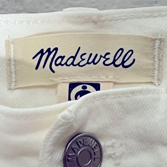 Madewell NWT The Perfect Vintage Jeans Size 25 in Tile White | Raw Hems