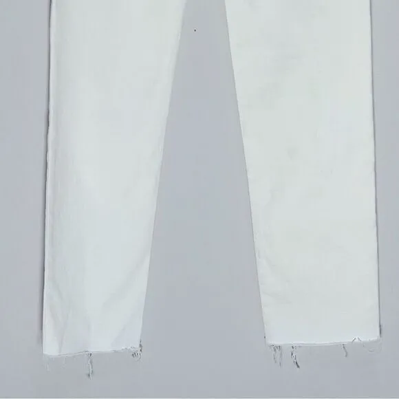 Madewell NWT The Perfect Vintage Jeans Size 25 in Tile White | Raw Hems