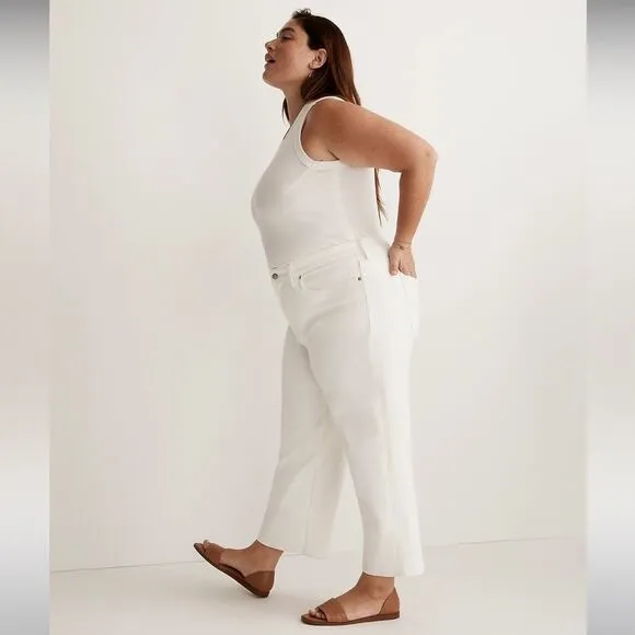 Madewell Plus Perfect Vintage Wide-Leg Crop Jeans Size 24W in Tile White