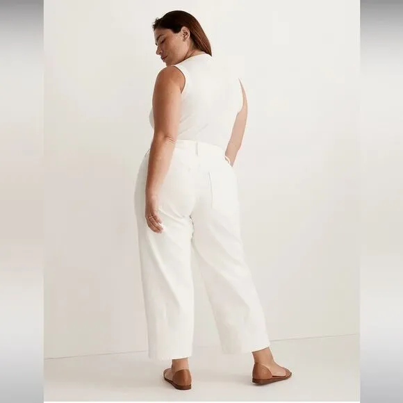 Madewell Plus Perfect Vintage Wide-Leg Crop Jeans Size 24W in Tile White