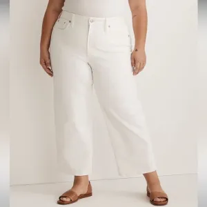 Madewell Plus Perfect Vintage Wide-Leg Crop Jeans Size 24W in Tile White