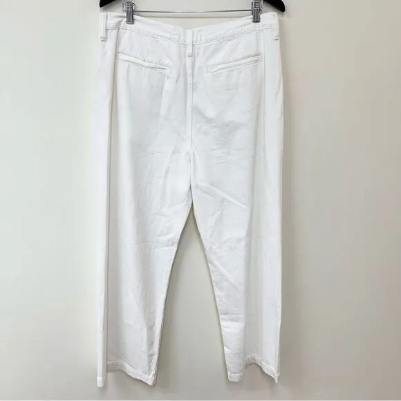 Madewell The Harlow Baggy Straight Wide-Leg Jean in Tile White Size 32
