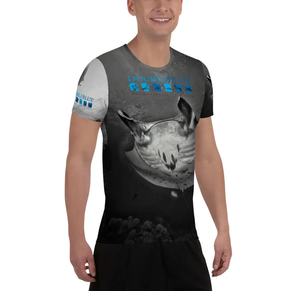 Manta Rays in Yap DoubleBlue All-Over Print Men's Athletic T-shirt