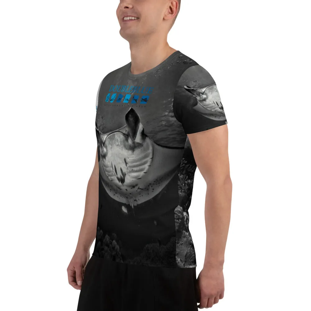 Manta Rays in Yap DoubleBlue All-Over Print Men's Athletic T-shirt