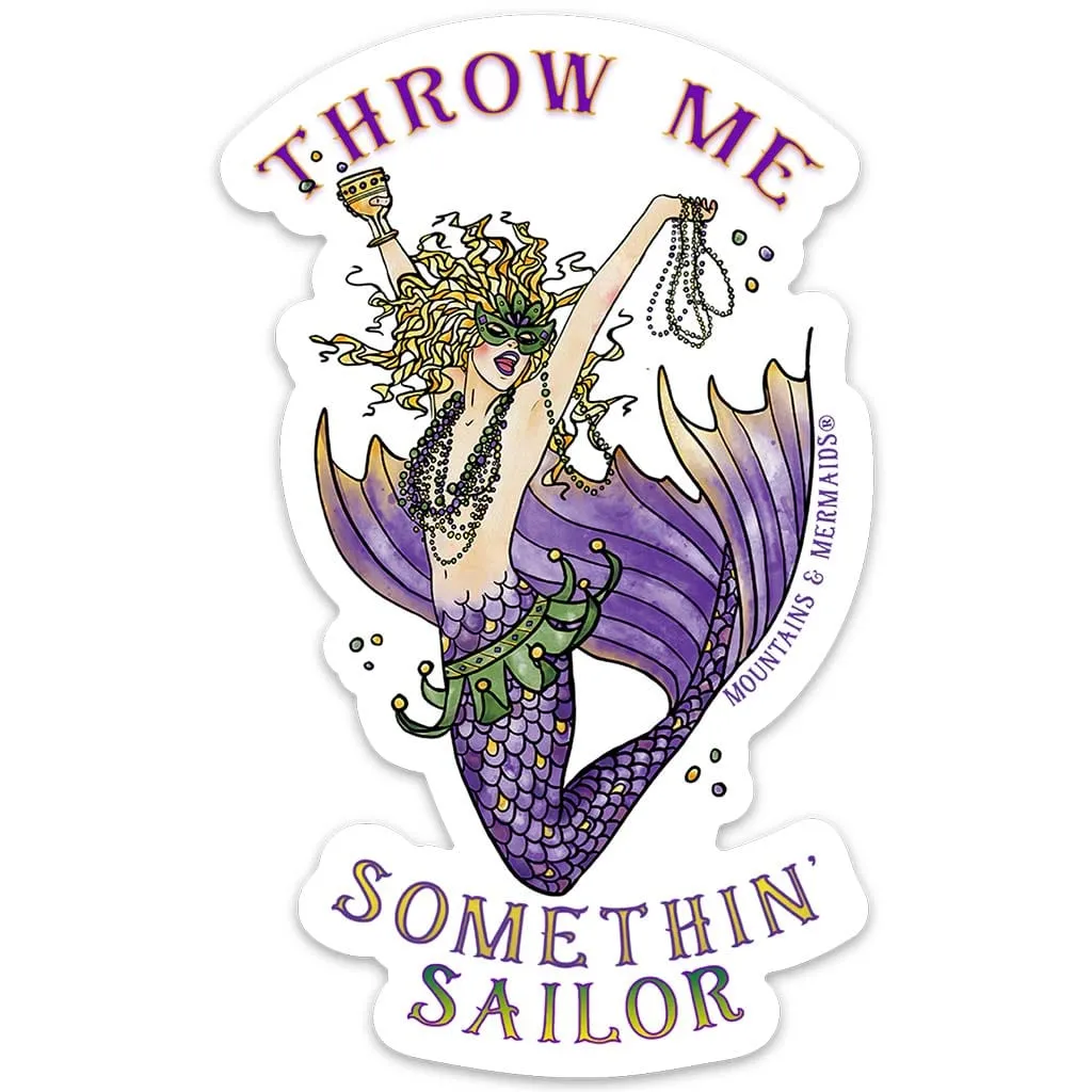 Mardi Gras Mermaid Sticker
