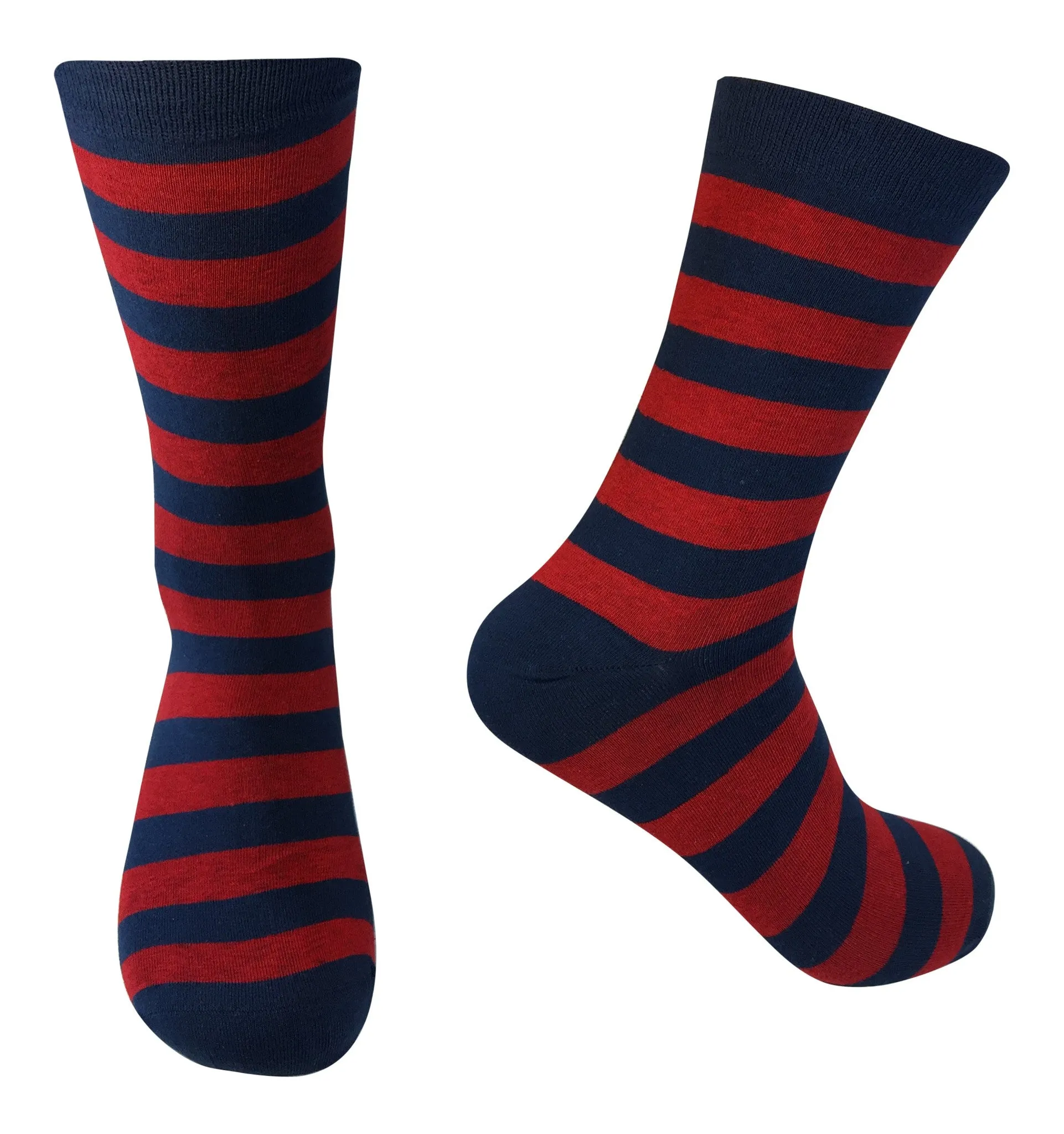 Mens Colorful Cotton Fun Casual Fashion Stripe Socks Collection-Single Pairs