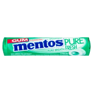 Mentos Sugar Free Pure Fresh Spearmint Gum 15g - 24 Count