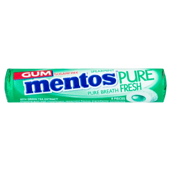 Mentos Sugar Free Pure Fresh Spearmint Gum 15g - 24 Count