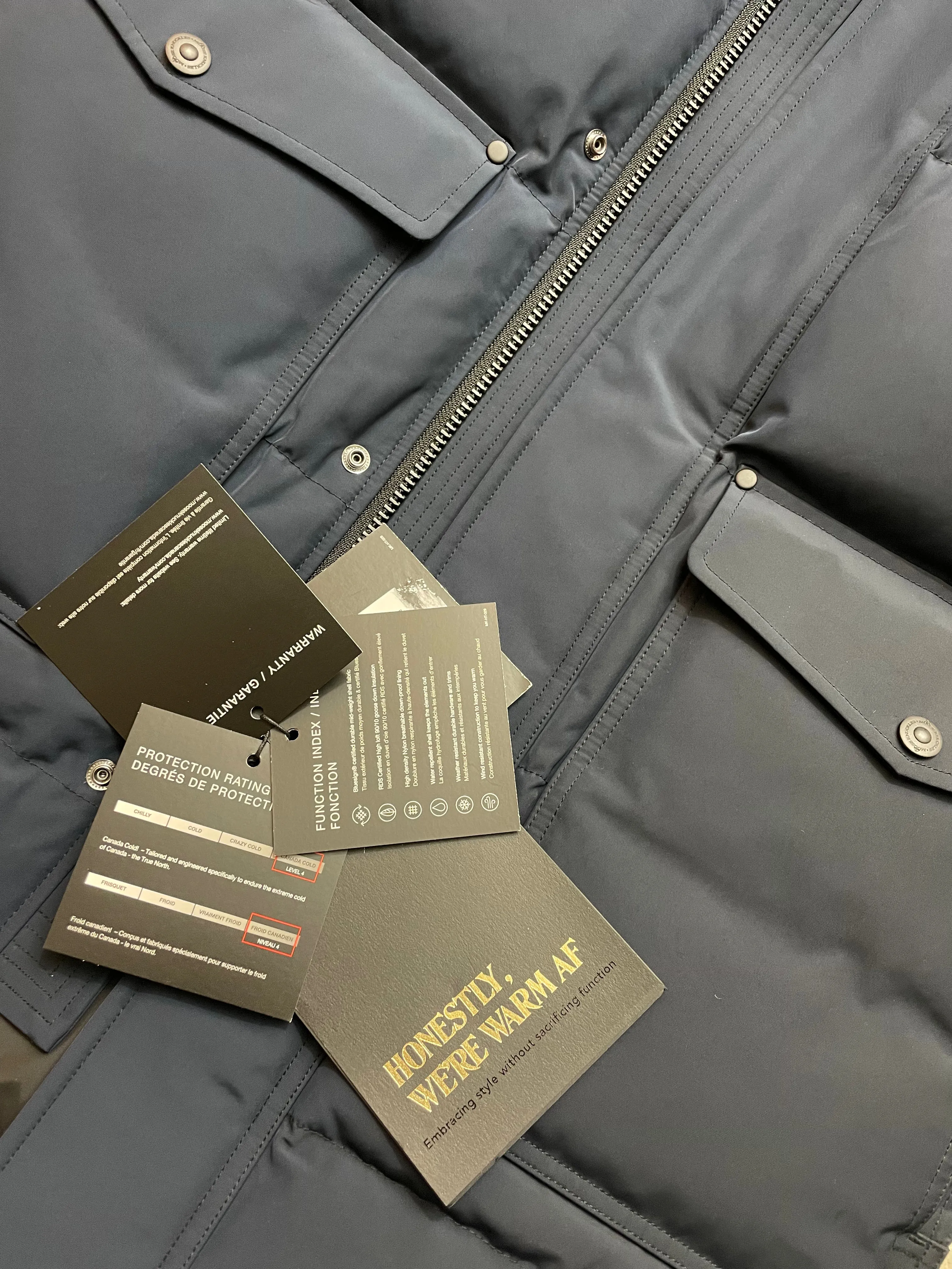 MOOSE KNUCKLES MISCOU ISLAND PADDED DOWN PARKA JACKET - NAVY