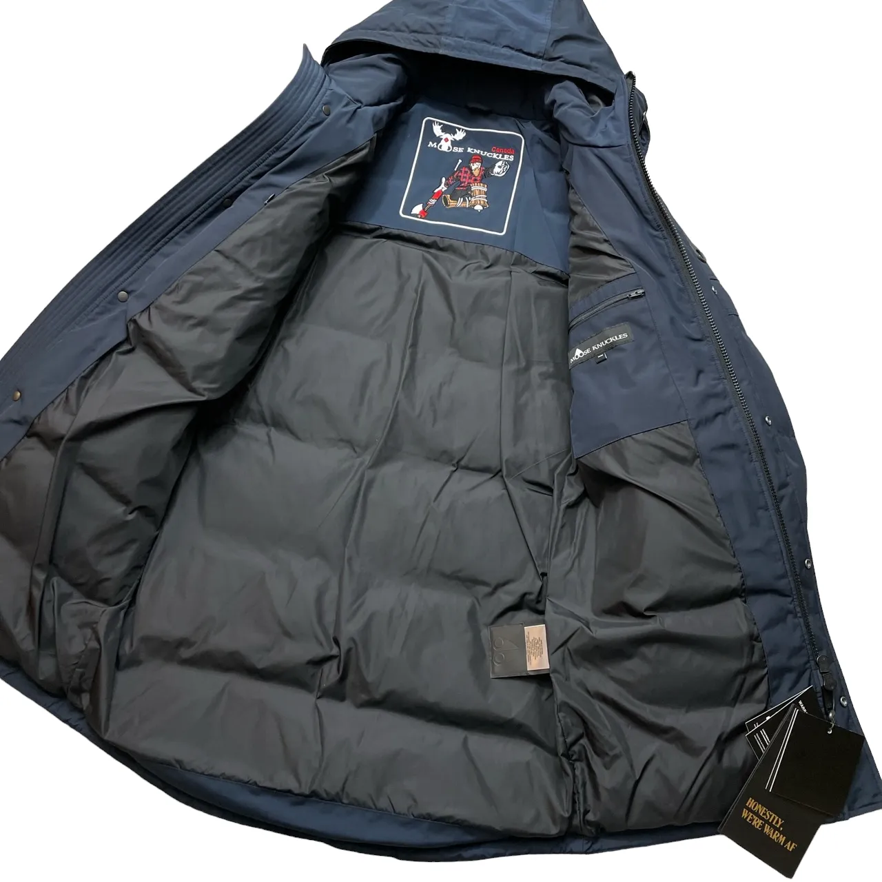 MOOSE KNUCKLES MISCOU ISLAND PADDED DOWN PARKA JACKET - NAVY