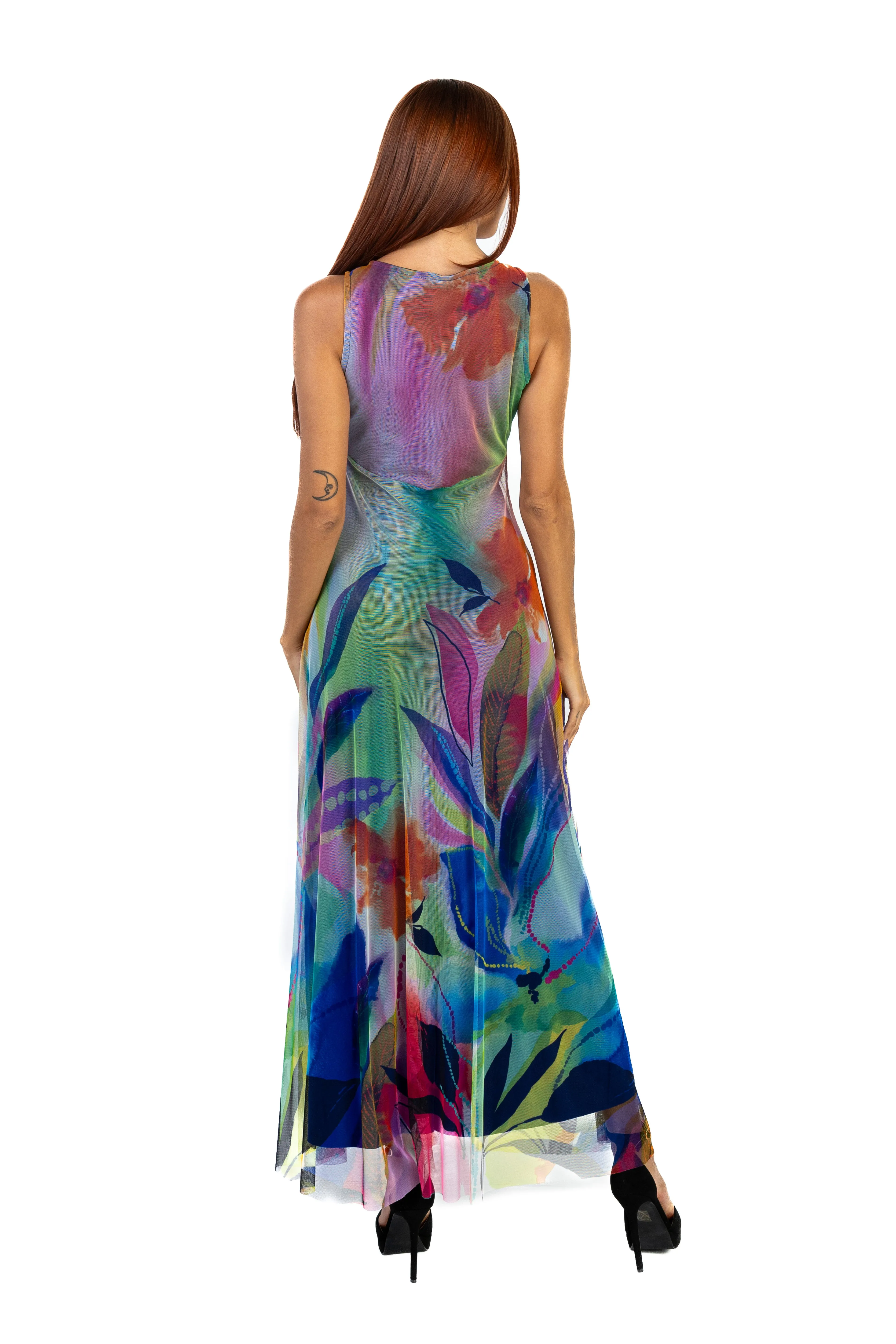 MORGAN Fit N Flare  Front Keyholes Empire Long Dress