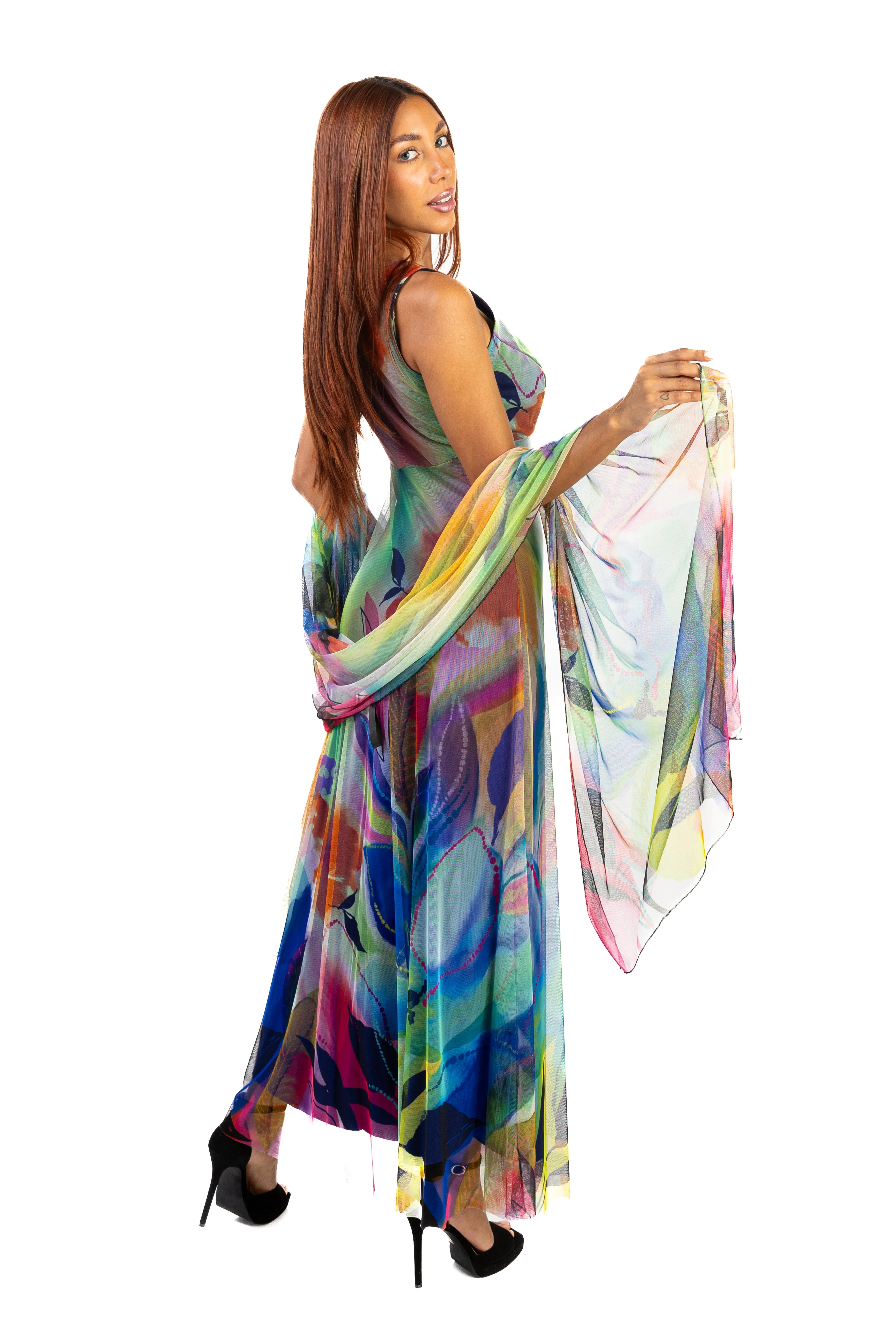 MORGAN Fit N Flare  Front Keyholes Empire Long Dress