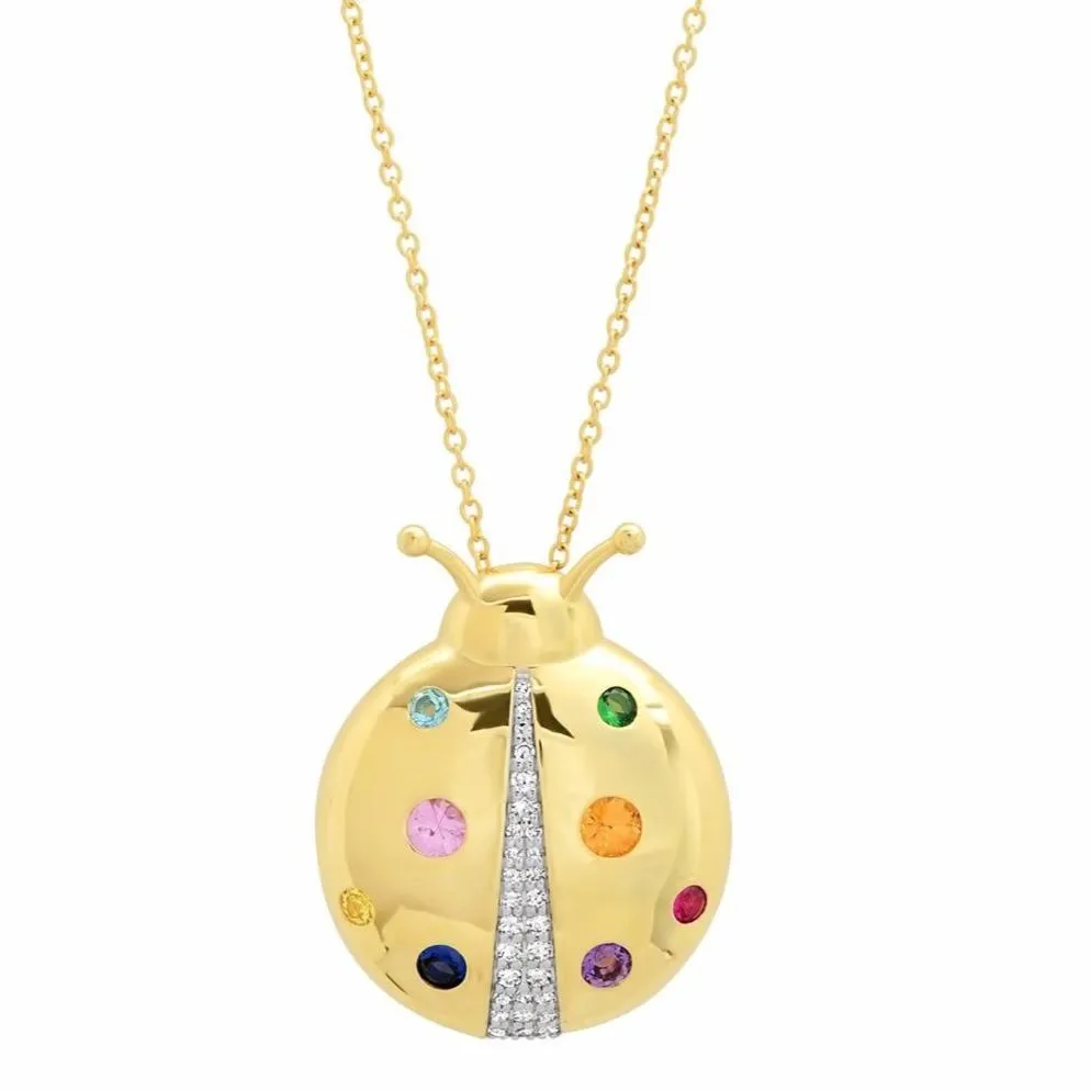 Multi Colored  Mama Ladybug Necklace