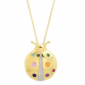 Multi Colored  Mama Ladybug Necklace