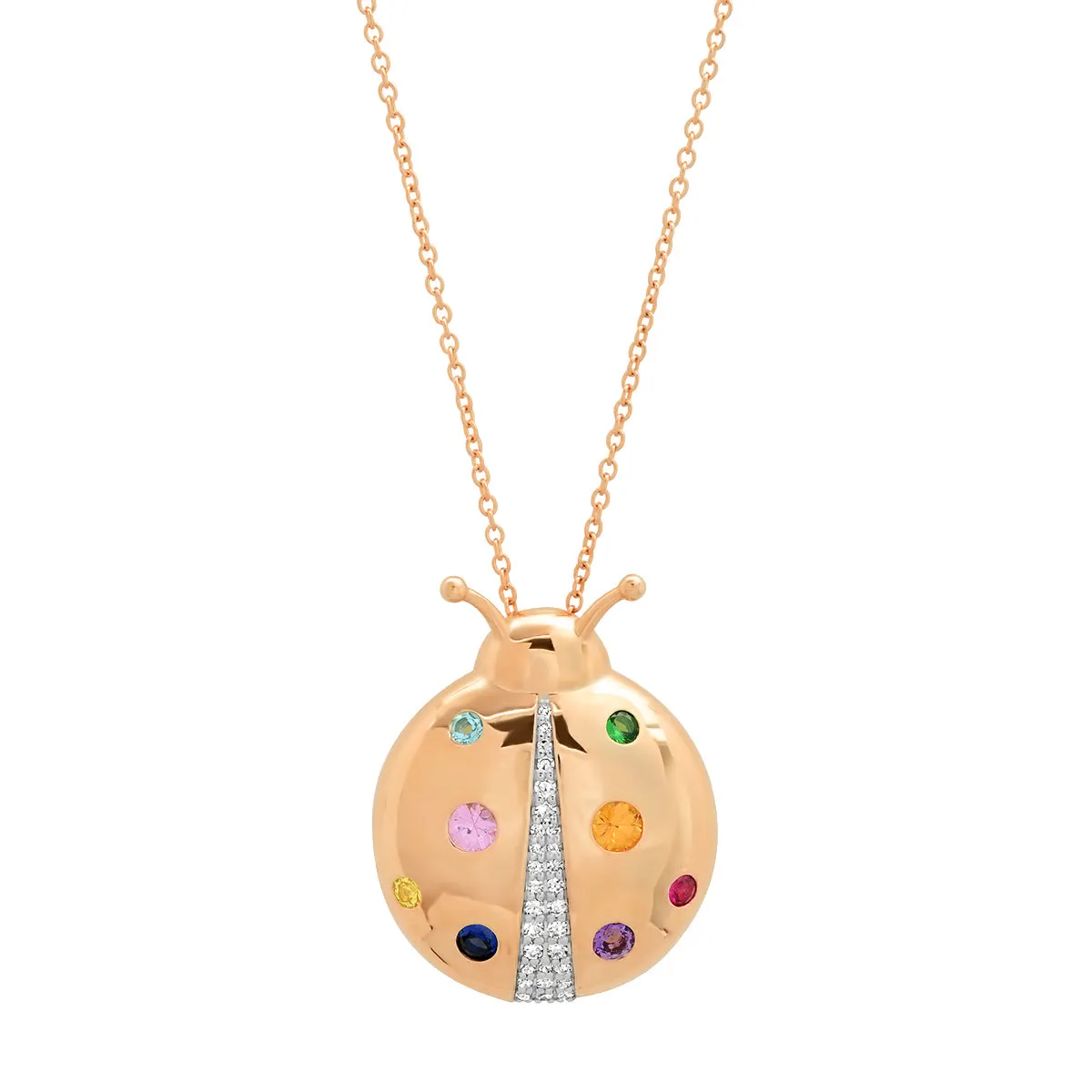 Multi Colored  Mama Ladybug Necklace