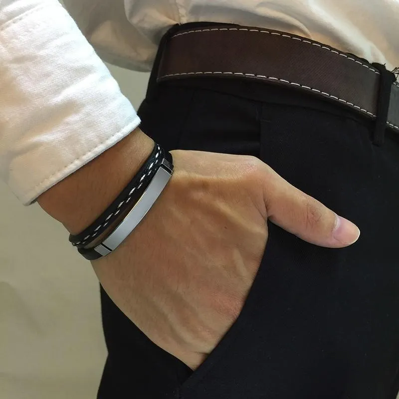 Multi Layer Leather Bracelets for Men